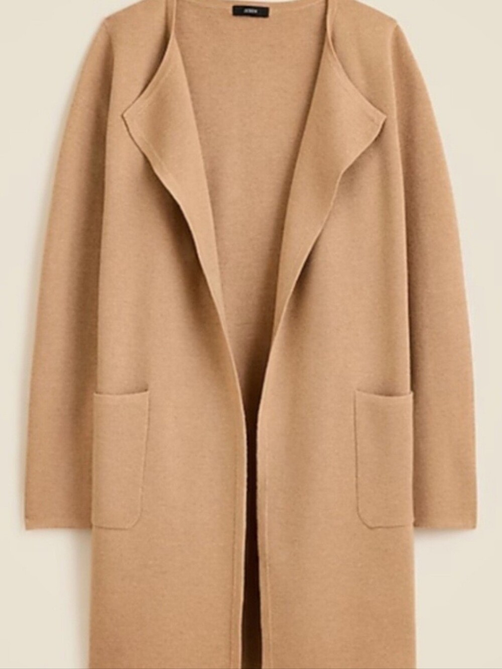 J.Crew 365 Camel Longline Sweater Blazer Cardigan Merino Wool Blend